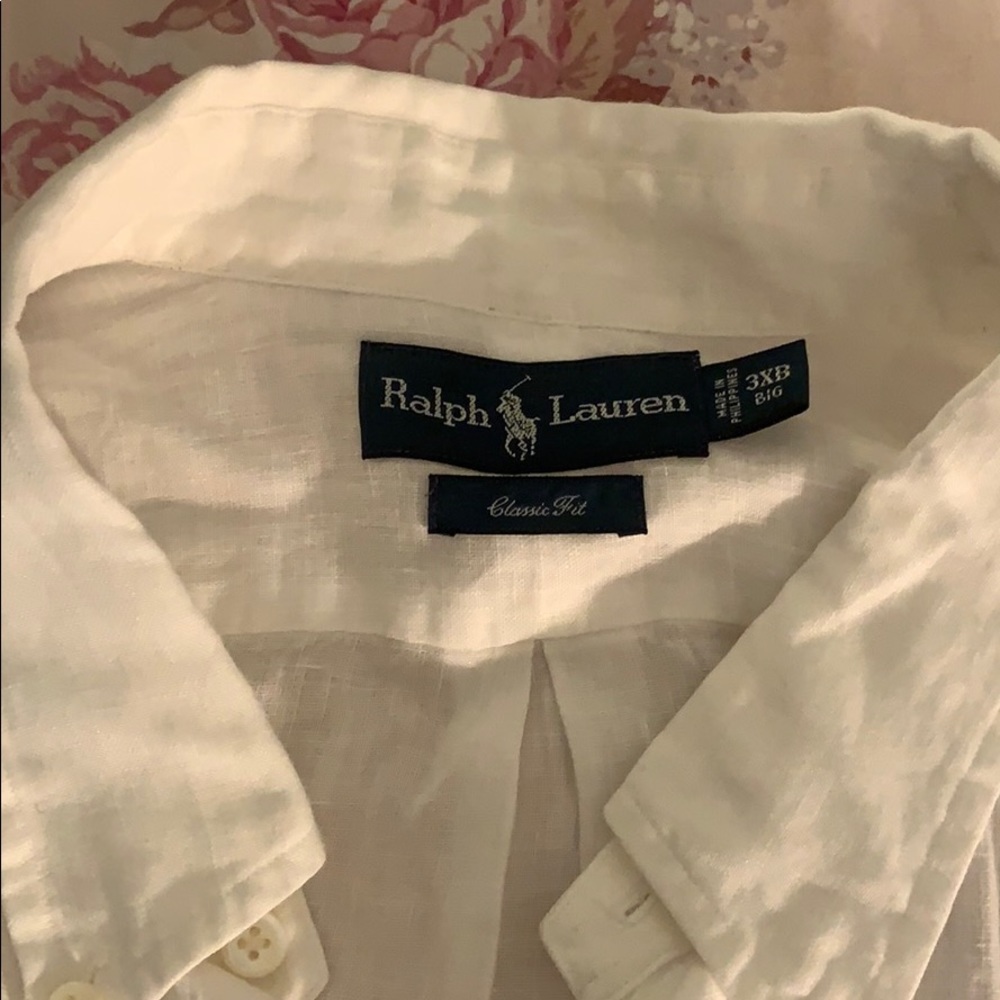 White button down collar shirt